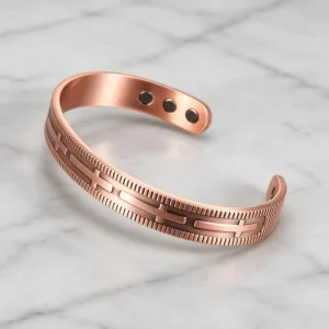 Magnetic Jewelry BioMagnetic Copper Bangle Bracelet Fashion Cuff Cross for Women and Men