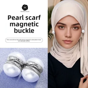 Magnetic Pearl Jewelry Brooch Earrings and Scarf Hijab Accessories for Muslim Women