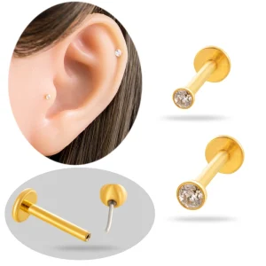 Maina Basic Model Cartilage Tragus Earrings Ear Lip Stud ASTM F136 Titanium Threadless Implant Earlobe Labret Piercing Jewelry