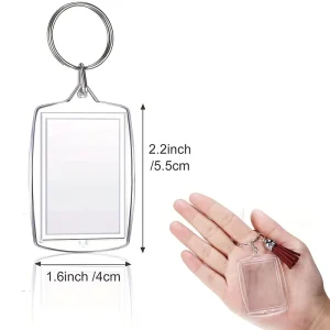 Make Your Own DIY Key Chain Keyring Custom Printed Clear Blank Transparent Photo Frame Acrylic Keychain 3.5cm 4cm 4.4cm 5cm