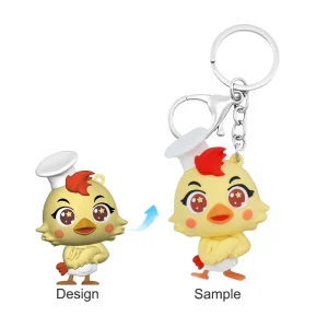 Manufacture Custom Anime Soft PVC Plastic Keychain Cute Animal Cartoon Promotion Key Rings Design Logo UV Printing Light Weight