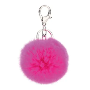 Manufacturer Bulk Custom Shape Multi Colors Furry Fluffy Ball Pom Poms Keychain