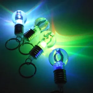 Manufacturer Custom LOGO Acrylic Carabiner LED Bulb Keychain Mini Size Lightweight for Kids Key Chains