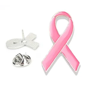 Manufacturer Custom Logo Metal Design Breast Cancer Awareness Pink Ribbon Lapel Pins Soft Enamel Badge Clothing Brooch Love