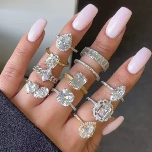 Manufacturer Customized Womens 925 Silver Moissanite Rings Tarnish Resistant Promise Wedding And Engagement Rings Supplier