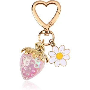 Manufacturer Cute Strawberry Keychain Rabbit Daisy Keychains Wallet Accessories Custom Logo for Girls and Women Factory