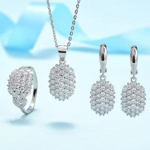 Manufacturer Fashion Women 925 Sterling Silver CZ Jewelry Set