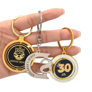 Manufacturers Metal Souvenir Custom Rotate Keychain Make Your Own Logo Metal Keychain Durable Zinc Alloy Gift Keyring