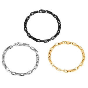 Manufacturer’s Unisex Stainless Steel 18K Gold Plated Punk Hip Hop Cuban Bracelet Charm for Anniversary