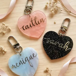 Marble Plastic Key Chains Custom Acrylic Keychain Car Silver Clasp Personalised Logo Wedding Gifts Cartoon Heart Keychain Blank