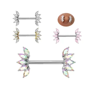 Marquise CZ Nipple Ring Stainless Steel Body Piercing Jewelry Fashion Nipple Jewelry for Women Men