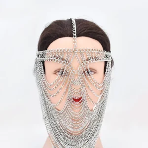 Masquerade Mask Party Alloy Jewelry Stage Costume Performance Costume Metal Face Chain Jewelry