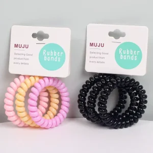 Matte Gradient Color Spiral TPU Hair Rubber Band 3 Piece Set Durable & Comfortable Fashion Women’s Hair Accessories for Shower