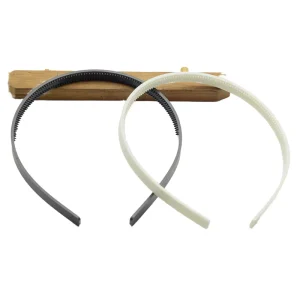 MauTsu Women Fashion 10mm Black Beige Khaki Red Grosgrain Lined Plastic Headband Velvet Base Hair Hoops DIY Wedding Hair