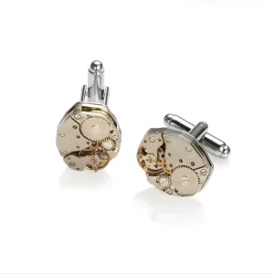 Mechanic Cuff Link Marlary Stainless Steel Steampunk Gear Watch Movements Steampunk Cufflinks for Men