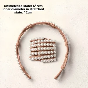 Mediterranean Sweet Style Pearl Plastic Women’s Hair Hoops Portable Stretch High Quality Headbands Daily Use