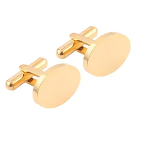 Men Cuff Link Gold Color Stainless Steel Cufflink Custom Blank Metal Shirt Cufflink