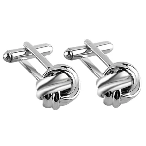 Men Fashion Statement Jewelry Silver Color Twist Shape Trendy Wedding Shirt Cufflinks