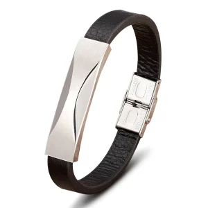 MenneM Mens Gold Plated Vintage Geometric Wide Magnetic Clasp Executive Fashion Bracelet for Men Party