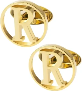 Men’s Brass Cufflinks For Classic Tuxedo Shirts Wedding Cufflinks Personalized Initials Business Christmas Anniversary
