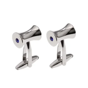 Men’s Cufflinks Stainless Steel Cufflinks with Blue Diamond Business Formal Wedding Gift Cuff Links for Men