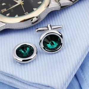 Men’s Cufflinks with Rhinestone and Studs for Tuxedo Shirts Weddings Business Dinner Dress