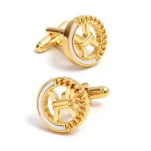 Men’s Custom Brass Cufflinks for Formal Dress Shirts Gift Option
