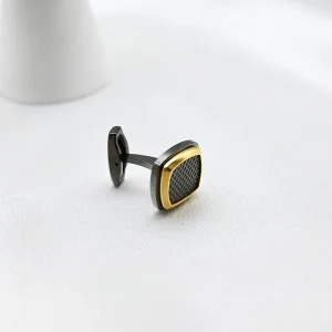Men’s Dress Cufflinks New Fashion Grid Square Enamel Cufflinks Placket Button Pin for Wedding Party Gifts