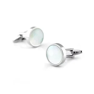 Men’s Fashion Groomsmen Sliver Blank Shell Cufflinks