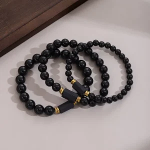 Men’s Fashion Natural Black Tourmaline Stone Bead Bracelet 6/8/10mm Energy Fashion Charm Jewelry Gift