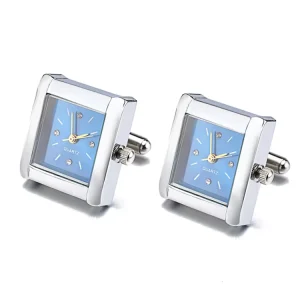 Men’s Fashionable Engagement Gift Cufflinks Clear Crystal Stainless Steel Square Design Gentleman’s Shirt