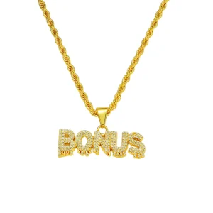 Men’s Gold Plated Alloy Necklace with Letter Pendant Trendy Hip Hop Style Fashionable Accessory
