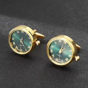 Men’s Light Luxury Stainless Steel Cufflinks Classic French Fashion Rotatable Watch Holiday Gift Wedding Party Anniversary