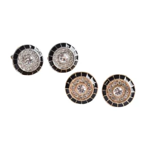 Men’s Luxury Simple Style Round Diamond Shirt Cufflinks for Anniversary Occasions