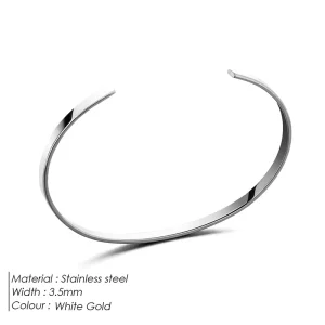 Men’s Minimalist Stainless Steel Cuff Bracelet 18K Gold Plated Unisize Adjustable Personalized Gift