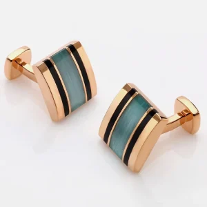 Men’s Onyx Gemstone Cufflinks Factory Price Brass Cuff Links for Wedding & Business Use Fashion Gift for Men