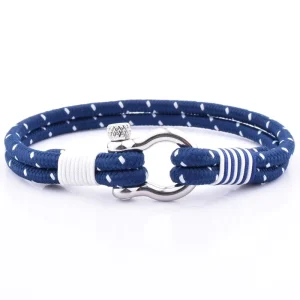 Men’s Shackle Paracord Survival Bracelet Charm Rope Jewelry Marine Bracelet