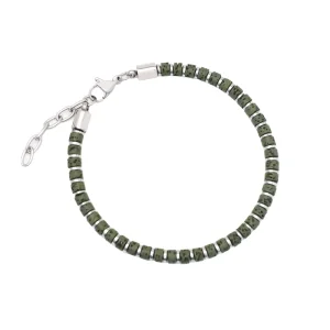 Men’s Stainless Steel Chain Lava Stone Bead Bracelet