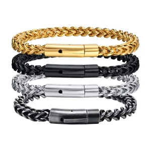 Men’s Stainless Steel Classic Grey Keel Chain Thick Circle Shaped Charm Bracelet Jewelry