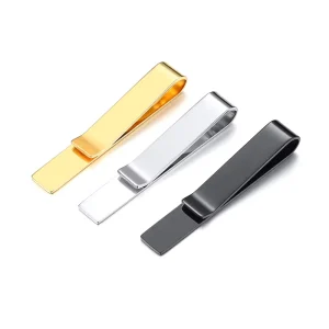 Mens Stainless Steel Suit Tie Clip Gold Silver Black High Polished Tie Clips Plain Fashion Jewelry Mens Cufflinks