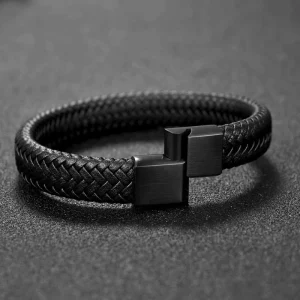 Men’s Wrap Braided Genuine Leather Bracelet High Quality Fashion Charm Bracelet at Price Great Gift Idea