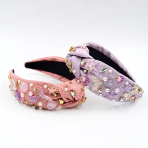 Mermaid Charm Knotted Headbands Lavender & Pink Hair Hoops Beach & Summer Hair Accessories