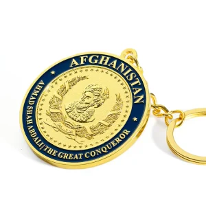 Metal 3D Embossed Gold Custom Medallion Challenge Commemorative Coin Keychain