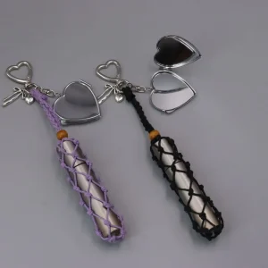 Metal Bag Charm Hollow Heart Pendant Mesh Lipstick Charm Fashion Jewelry Accessory