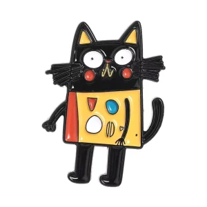 Metal Cartoon Pins Creative Unique Cartoon Cat Brooch Pins Souvenir Quirky Kitten Metal Accessory Pins for Clothes