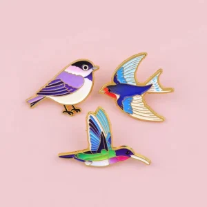 Metal Cartoon Pins Cute Swallow Birds Enamel Pins Badges Souvenir Alloy Lapel Brooch Pins Accessories for Clothes