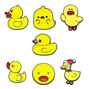 Metal Cartoon Pins New Arrival Cute Yellow Duck Cartoon Enamel Brooches Popular Girly Accessories for Bags Clothes
