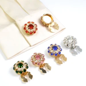 Metal Craft Fashion Craft 70 Designs Pearl Alloy Plated Snap Button Rhinestone Buttons Cover Cufflinks for Women Shirts