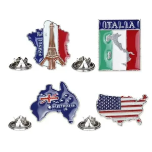 Metal Flag Lapel Pins Gold Plating Australia National Country Flag Lapel Pin Custom Souvenir Enamel Pin for Bag