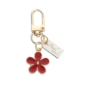 Metal Flower Key Chains for Women Bag Purse Earphone Case Decorative Pendant Accessories
